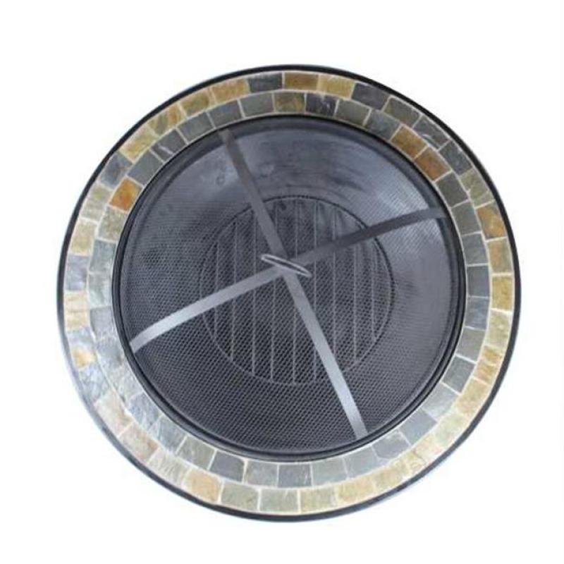 Yoho Garden slate fire pits outdoor Backyard metal furniture wood burning fire pit