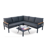 High quality outdoor patio aluminium waterproof rope sofa set garden L shape sofa