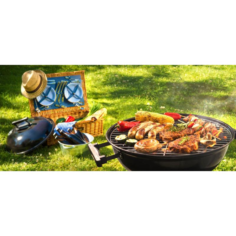 Camping BBQ Grill 17.5inch Square Charcoal Grill Trolley movable Easy Assembled  High Quality Ceramic Grill