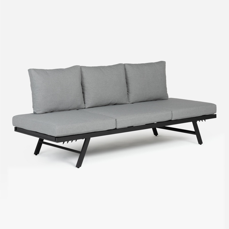 New Design Magic 3-in-1 design Daybed Outdoor Garden Aluminum Frame Furniture Multi-function Three Seat Sofa Set