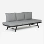 New Design Magic 3-in-1 design Daybed Outdoor Garden Aluminum Frame Furniture Multi-function Three Seat Sofa Set