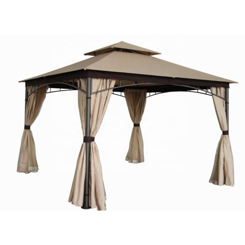 Outdoor windproof and waterproof metal steel framed gazebo without curtains