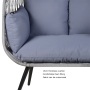 Yoho 2 seat Aluminum rattan frame standing chair with waterproof cushion