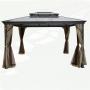 Outdoor aluminium garden gazebo with nets and curtains outdoor patio gazebo with PC board hardtop