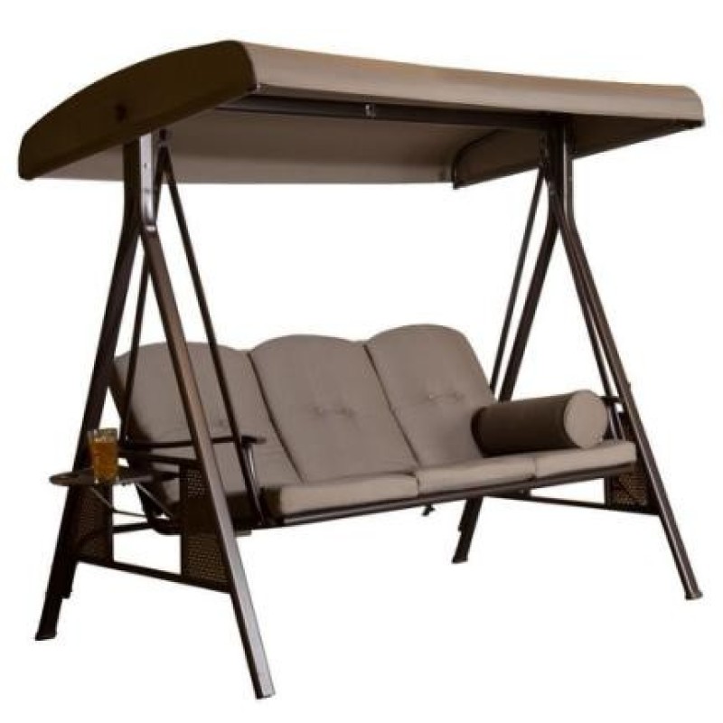 In stock Steel  Outdoor Swing  With Canopy Patio Swing 3 Person And Hanging Swing Chair