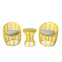 Modern patio wicker restaurant dining table chair outdoor rattan dining bistro set with arm chair