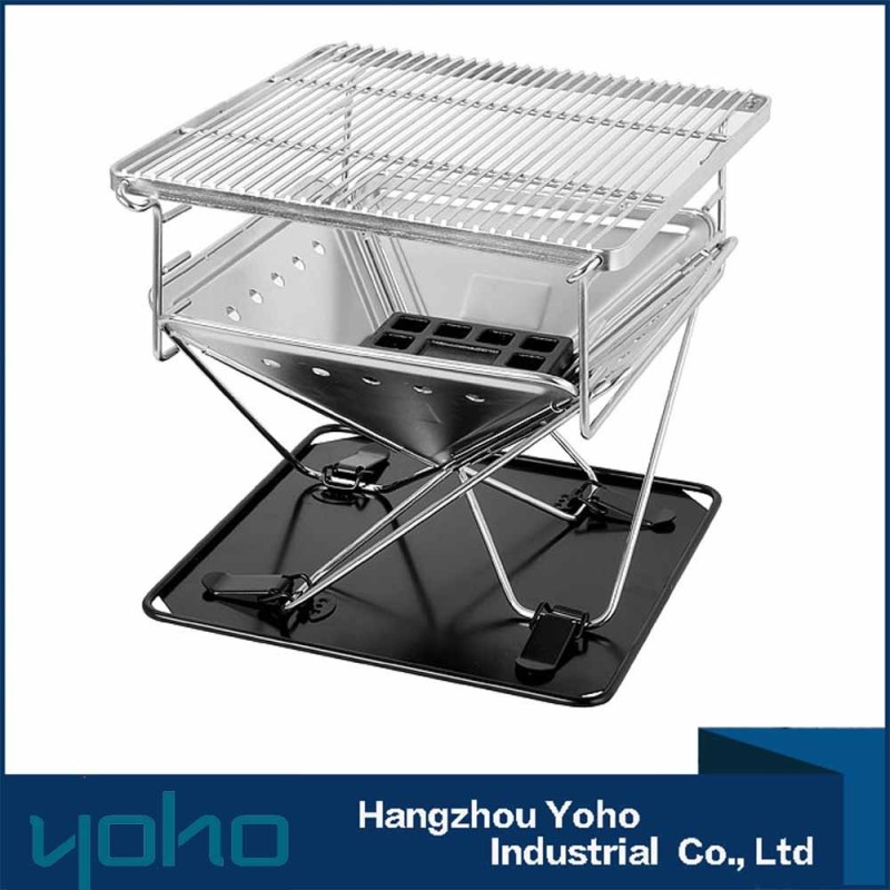 Portable Camping Folding charcoal stainless steel BBQ grill