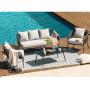 Luxury rope weave sofa set outdoor  rope  braided table chair set furniture