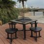 Patio outdoor table and chairs BBQ set wrought iron garden furniture sets