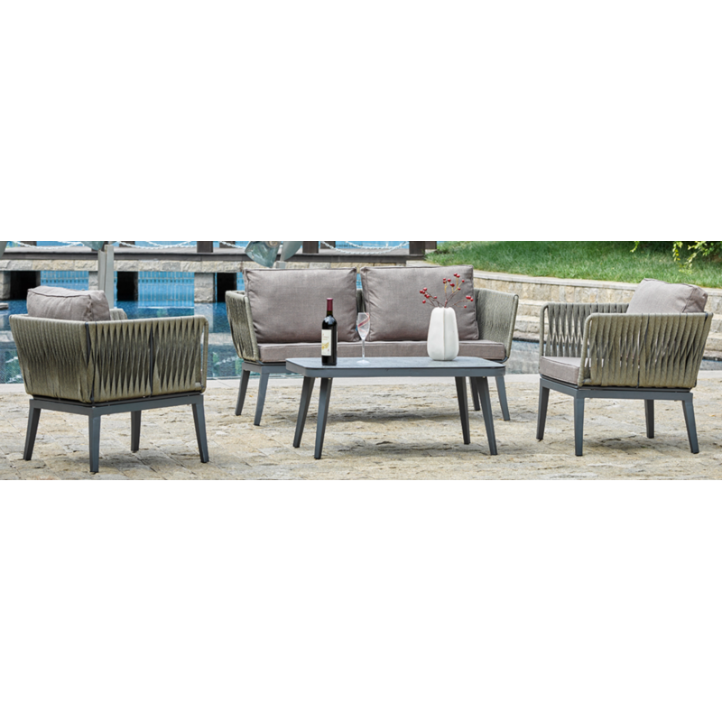 Lounge Sets Aluminum Rope Sofa and Woven Chairs Villa Resort Sofa Outdoor Furniture Hotel Garden Patio Outdoor Modern 0.3pc/ctn