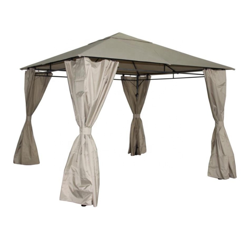Outdoor Modern Heavy Duty All Weatherproof Patio Aluminum Frame Gazebo Tent with Mosquito Netting and Side Walls
