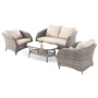 Luxury Modern Homeful Rattan Conversation sofa set Bristo Set Outdoor Patio Aluminum Frame with Cushion