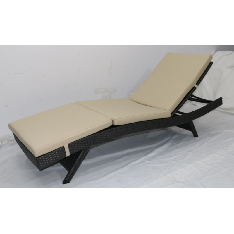 Yoho In Stock Patio furniture Steel Rattan/Wicker lounger Garden Leisure Hot Sale Modern Sun Lounger with Adjustable Back