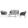 Outdoor 4pcs Luxury rope sofa set garden single sofa furniture leisure chair