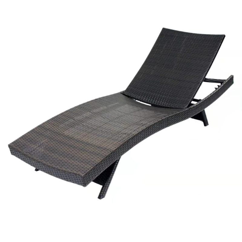 Yoho In Stock Patio furniture Steel Rattan/Wicker lounger Garden Leisure Hot Sale Modern Sun Lounger with Adjustable Back