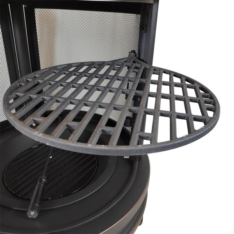 Outdoor black high-heat-resistant paint   with cast iron grills cooking fire pit