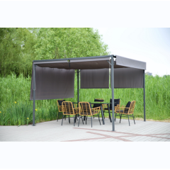 YOHO Outdoor All Weather Garden Pergola Gazebo Waterproof Pergola Opening Roof sunshade outdoor gazebo