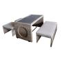 Outdoor All weather faux rattan sofa set Luxury Modern wricker rattan chair Patio benches with table