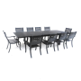 Outdoor furniture Garden metal dining table with chair set extendable aluminum dining table set