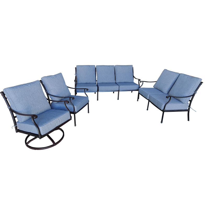 YOHO Luxury Outdoor garden set cast aluminium modern patio sofa cast aluminum deep seat outdoor sofa set