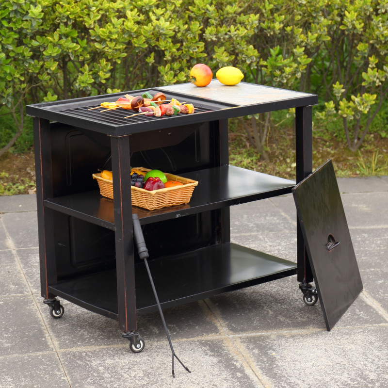 Outdoor garden square outdoor brasero charcoal fire pit cart