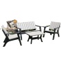 5pcs plastic wicker dining table set garden space save plastic sofa chair set