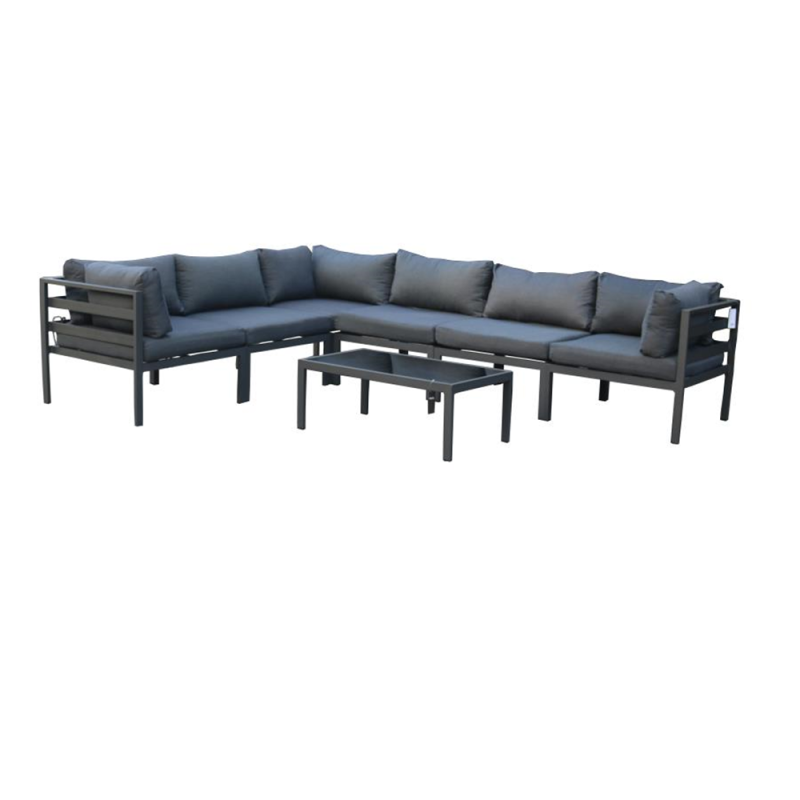 7pcs aluminum sectional sofa metal tube sofa set garden patio outdoor with tea table sofa set designs