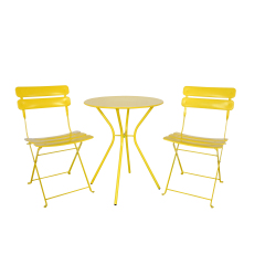 YOHO wholesale Outdoor Patio Garden cheap 3 Pcs steel balcony Bristo Set Furniture  Folding chair set