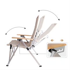 YOHO Customized 3-position Adjustable Portable Camping Chair Fishing hiking aluminum camping folding chair with back mesh