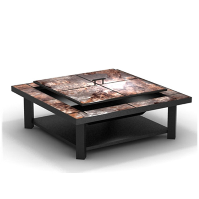 YOHO Outdoor Customized square table Fire Place Large fire pits outdoor Burner wood burning fire pit