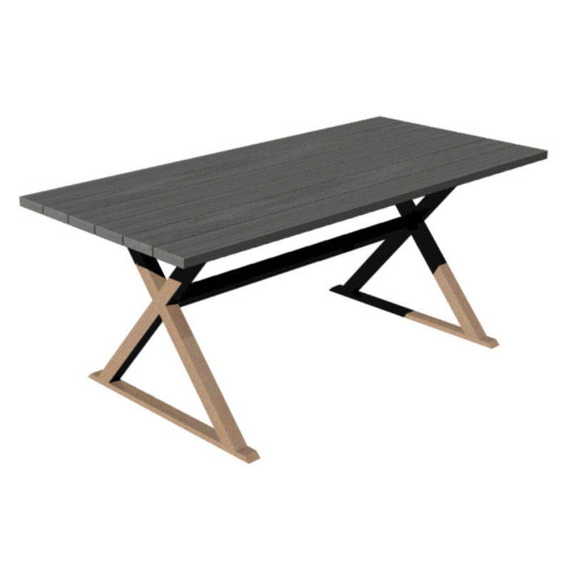 High Quality Outdoor Furniture Aluminum Plastic Wood Rectangle Dinning Table