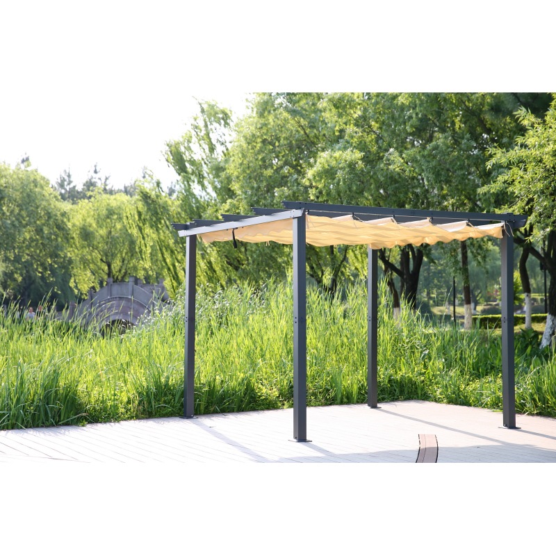 YOHO All Weather Outdoor Garden Gazebo Pergola Waterproof Opening Roof sunshade outdoor gazebo