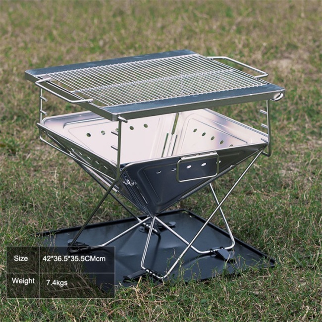 Small Outside Charcoal Bbq Grill Portable Folds Foldable Good Stainless Steel Used Indoor Black Metal Customized Wood Flame Food