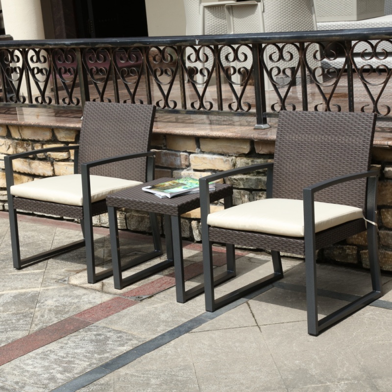 Outdoor PP metal Garden furniture bistro set table and chair set
