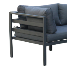 YOHO Outdoor Furniture Big corner Sofa Set Garden Patio Aluminum sectional Sofa Set With Table