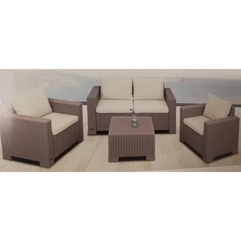 Yoho hot sale patio sofa set for garden oval rattan sofa patio modern rattan leather sofa