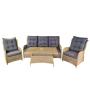 Luxury Outdoor Garden Patio 5pcs Comfortable Rattan Sofa Leisure Chair with Back Wricker Adjustable Furniture End table Set