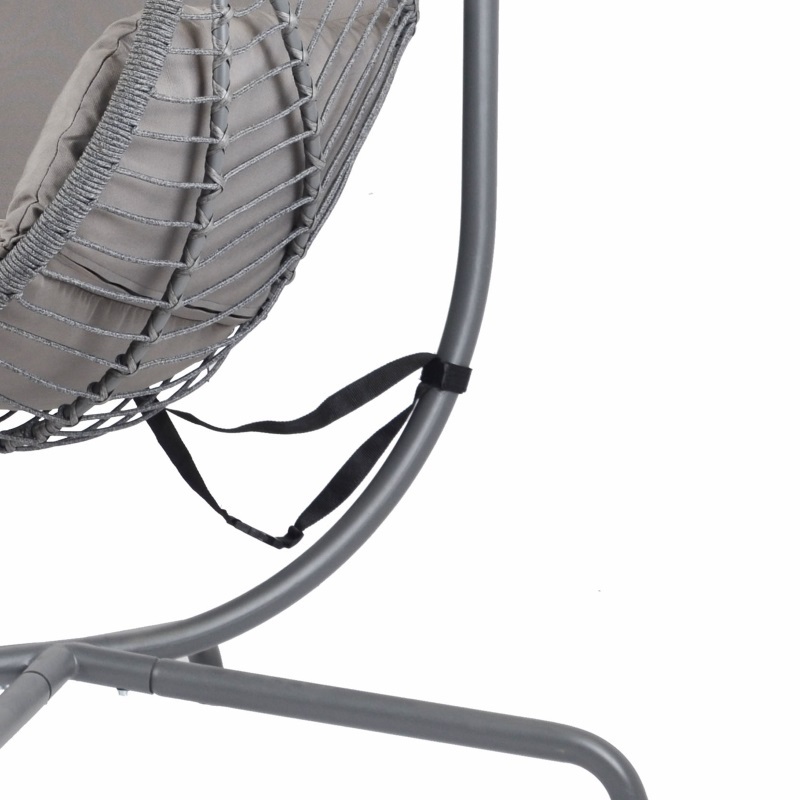 Yoho High Quality Hot sale Full KD Rattan swing chair Outdoor Garden Patio Bedroom hanging egg chair with cushion with stand