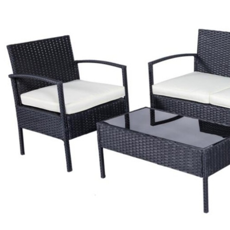 Outdoor Garden Wicker Furniture Chairs And Rattan Sofas 4pc KD Wicker Sofa Set