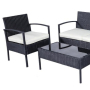 Outdoor Garden Wicker Furniture Chairs And Rattan Sofas 4pc KD Wicker Sofa Set