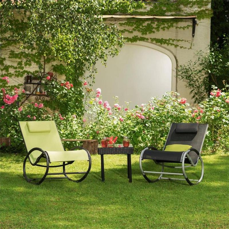Outdoor Textline rocker chair with aluminum Customized swivel rocker chair for adult