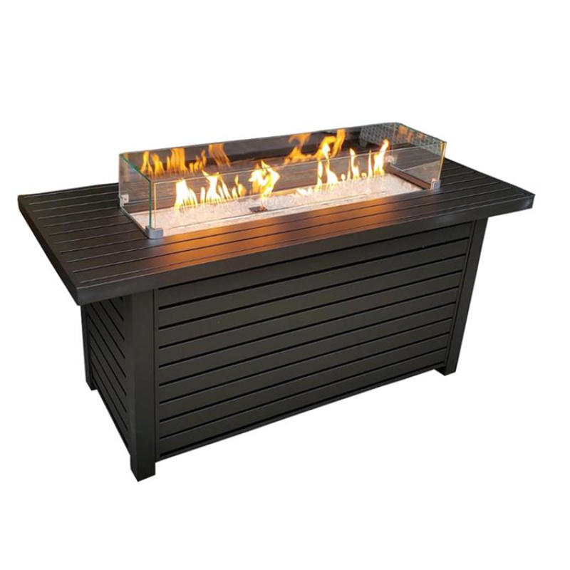 Outdoor Metal fire pit gas fireplace Rectangle fire pit table