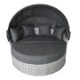 Modern round daybed indoor aluminum frame PE rattan patio with 10cm thickness cushion