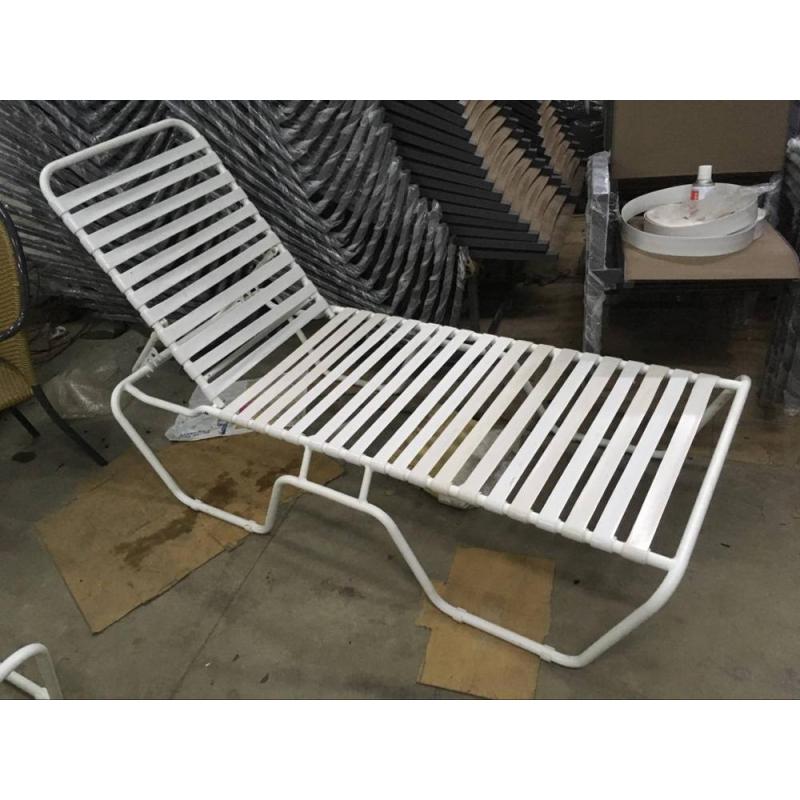 Outdoor Aluminum frame PVC strap hotel pool beach sun lounge chair