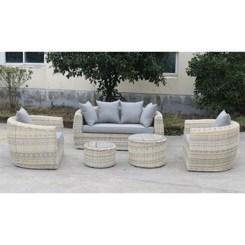 Outdoor Furniture Garden Patio Rattan sets 5 pcs Rattan Weave Sofa Set Multi-fuctional with aluminum Frame