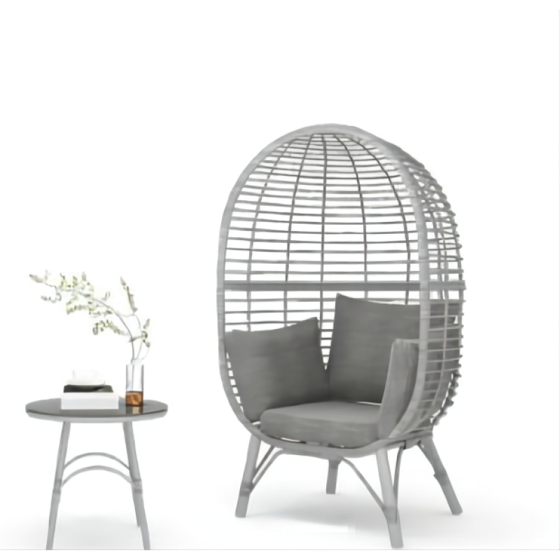 Outdoor Rattan Wicker Furniture Patio Egg Chair With Steel Hanging Egg Chair