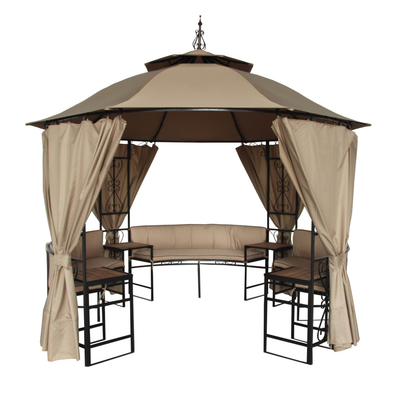 Patio gazebo 3x4  iron gazebo  steel garden with side wall
