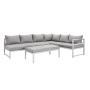 YOHO Outdoor Simple Modern l-shaped aluminum couch Garden sofa furniture Patio Adjustable garden decor sofa set
