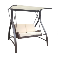 2 person swing chair outdoor steel frame deluxe leisure patio swing seat lawn furniture with canopy