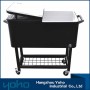 YOHO 80-Quart Steel Beverage Cooler Ice Chest Rolling Cart